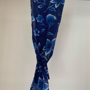 Blue Floral Scarf